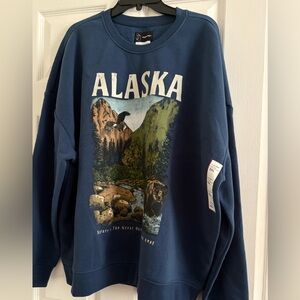 Original Use Alaska Graphic Crewneck Sweater - Navy